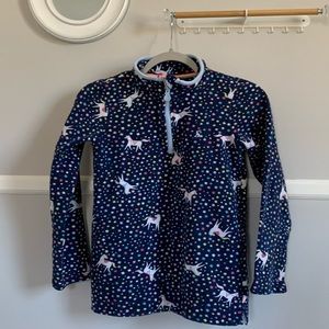 Joules quarter zip sweatshirt girls size 11-12yrs unicorn &star motif